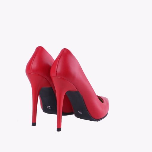 Kırmızı Deri Topuklu Ayakkabı Stiletto Ma-021