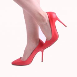 Pomegranate Faux Leather Stiletto Heels for Women Dressy Ma-021