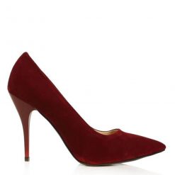 Burgundy Suede Stiletto Heels for Women Dressy Ma-021