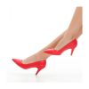 Red Faux Leather Thin Heel Pumps for Women Ma-017