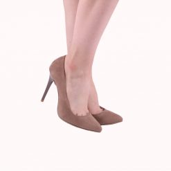 Vizon Süet Topuklu Ayakkabı Stiletto Ma-021