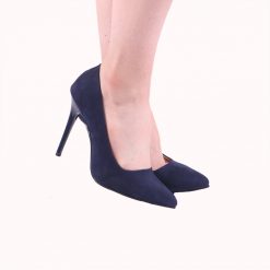 Navy Blue Suede Stiletto Heels for Women Dressy Ma-021