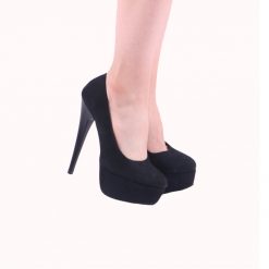 Black Suede Platform High Heel Sandals for Women Ma-008