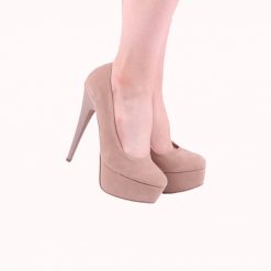 Beige Suede Platform High Heel Sandals for Women Ma-008