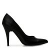 Siyah Deri Stiletto Ayakkabı