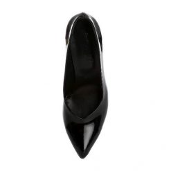 Siyah Rugan Stiletto Ayakkabı