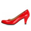 Kırmızı Kalın Kısa Topuklu Ayakkabı
