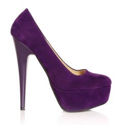 Purple Suede Platform High Heel Sandals for Women