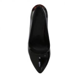 Siyah İnce Topuklu Ayakkabı Rugan Ma-017