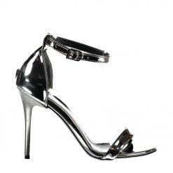 Platinum Ankle Strap Thin Heels for Women Ra-086