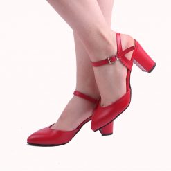 Kırmızı Kısa Topuklu Ayakkabı Ra-145