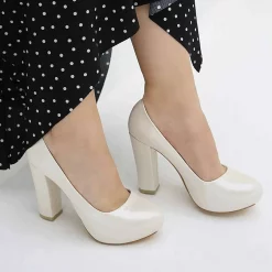 Pearl Thick High Heels Evening Dress Shoes for Women Ra-515