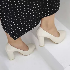 Pearl Thick High Heels Evening Dress Shoes for Women Ra-515