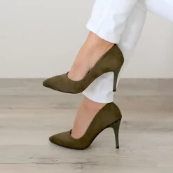 Green Khaki Stiletto Heels for Women Dressy Ma-021