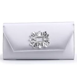 White Satin Clutch Bags for Women Evening Ra-2000