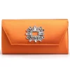 Orange Satin Clutch Bags for Women Evening Ra-2000