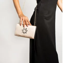 Beige Small Bag for Women with Sun Buckle RA-3000