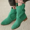 Green Cowboy Boots for Women Square Toe RA-8010