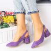 Lilac Suede Ankle Strap Heels for Women MA-028