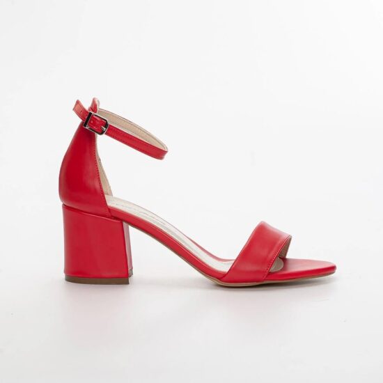 Red Low Heel Sandals for Ladies RA-155