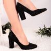 Black Chunky Heel Shoes for Women MA-023