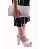 White Platform Heel Match Bag and Shoes RC-027
