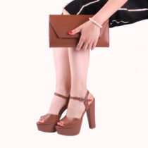Brown Platform Heel Match Bag and Shoes RC-027