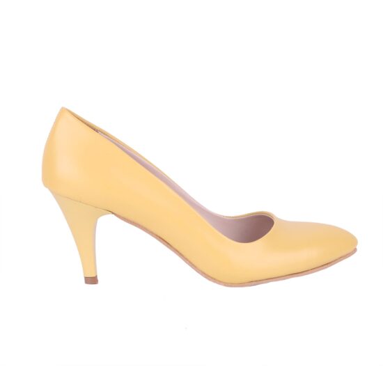Yellow 3 inch Heels for Women Closed toe MA-017