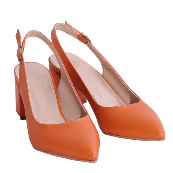 Orange Ankle Strap Heels for Women MA-028