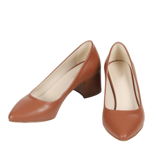 Brown Low Heel Dress Shoes for Ladies MA-024