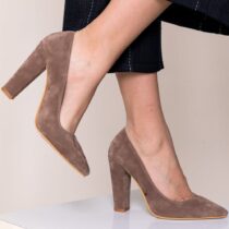 Mink Suede Chunky Heel Shoes for Women MA-023