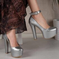 Silver High Heel Platform Sandals for Women RA-304
