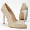 Gold Glitter Stiletto High Heel Shoes for Women Ma-021