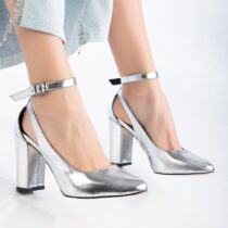 Silver Ankle Strap Women Shoes RA-8030