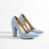 Blue Chunky Heel Shoes for Women MA-023