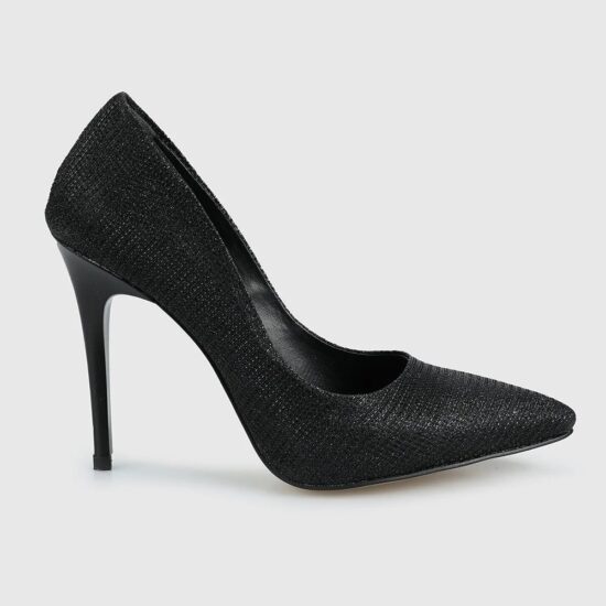 Black Glitter Stiletto High Heel Shoes for Women Ma-021