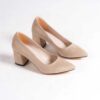 Beige Suede Low Heel Dress Shoes for Ladies MA-024