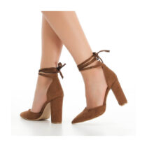 Brown Ankle Strap High Heels for Women RA-040