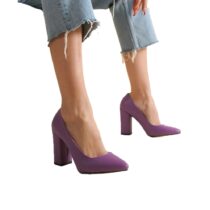 Purple Chunky Heel Shoes for Women MA-023