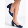 Navy Blue Low Heel Dress Shoes for Ladies MA-024