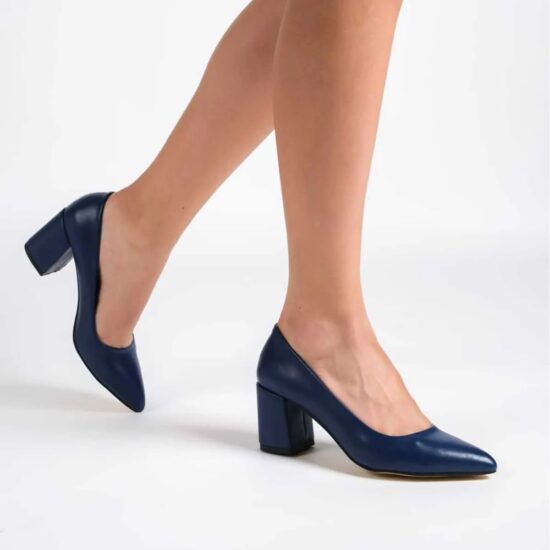 Navy Blue Low Heel Dress Shoes for Ladies MA-024
