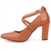 Brown Ankle Strap High Heels for Women RA-1004