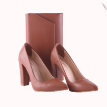 Brown Thick Heel Match Bag and Shoes RC-023