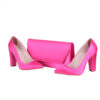 Fushcia Satin Thick Heel Match Bag and Shoes RC-023