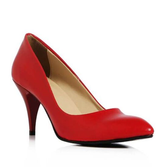 Red 3 inch Heels for Women Closed toe MA-017