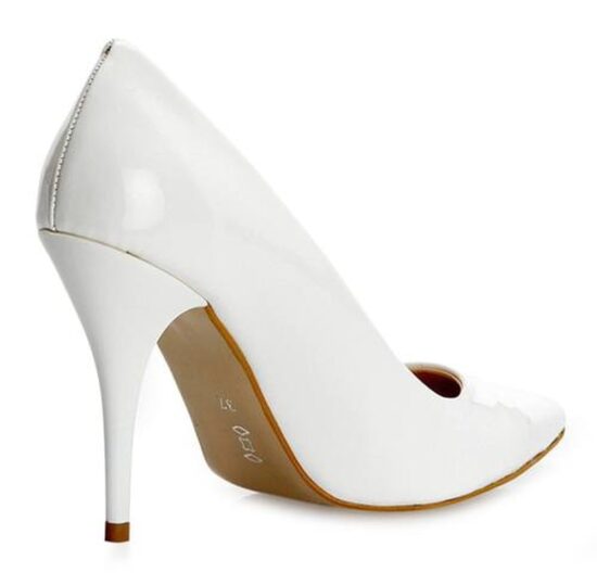 White Shiny Stiletto High Heel Shoes for Women Ma-021