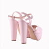Pink Shiny Wedding Platform Shoes for Bride RA-027