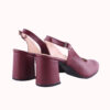 Burgundy Ankle Strap Heels for Women MA-028