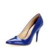 Blue Shiny Stiletto High Heel Shoes for Women Ma-021