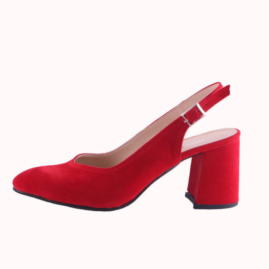 Red Suede Ankle Strap Heels for Women MA-028